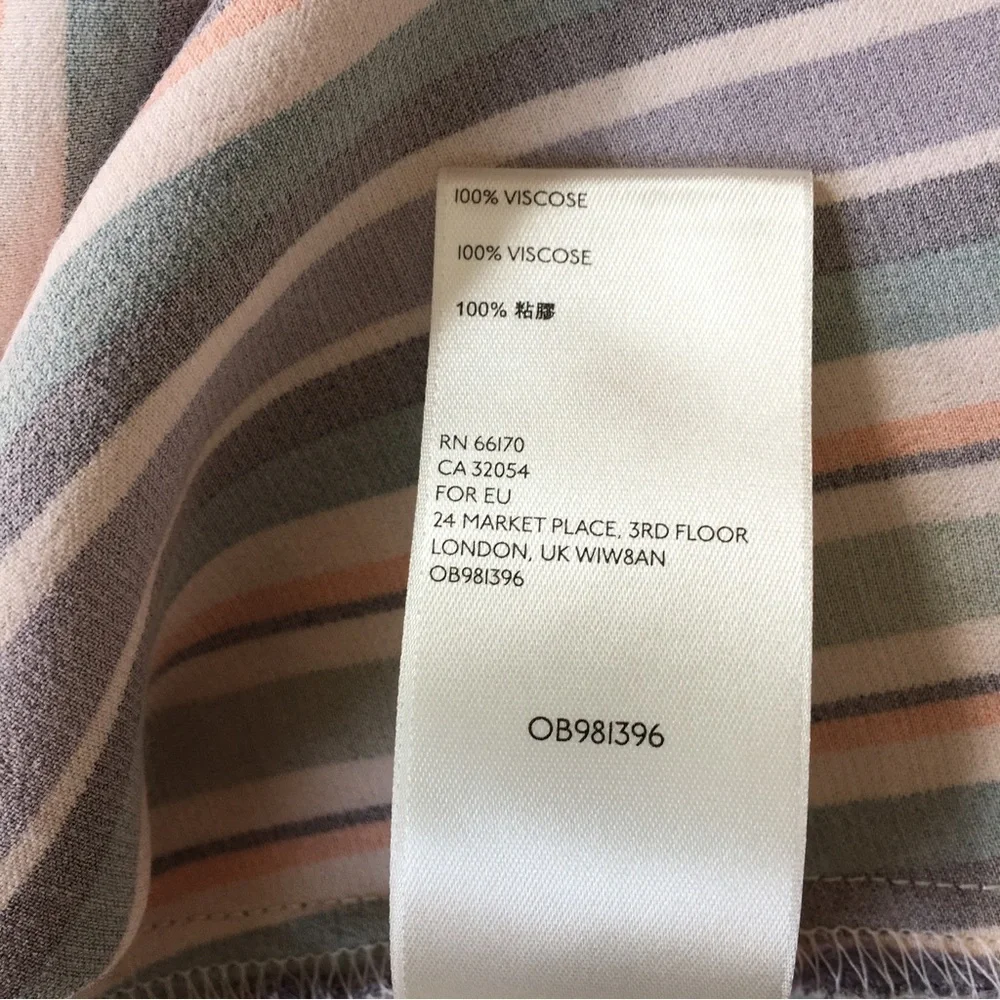Anthropologie Maeve Silky Freya striped Freya Button lagenlook Midi Skirt 0/W26